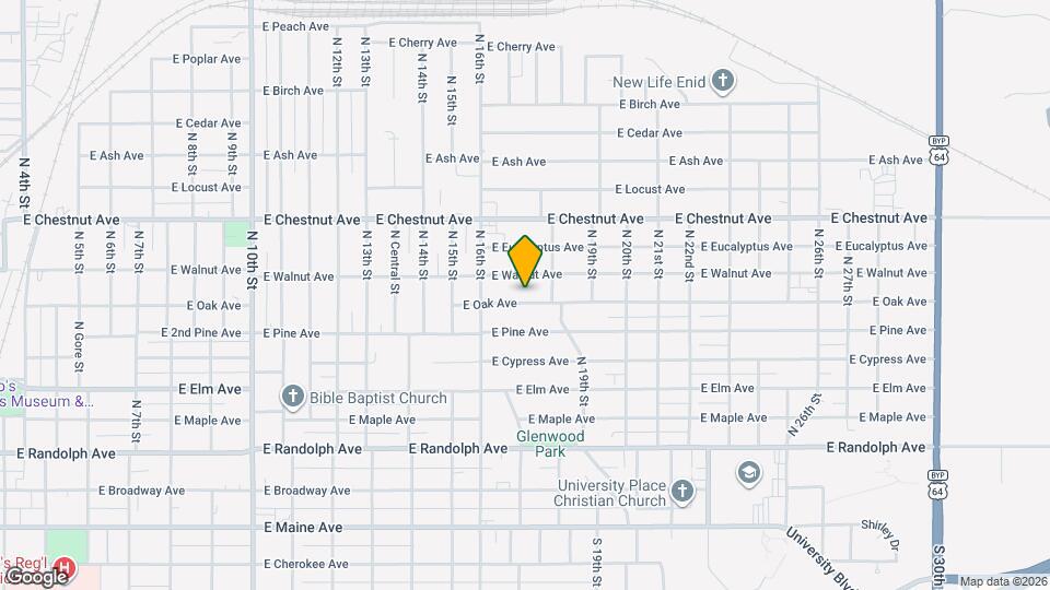 1714 E Oak Ave Map and Location Details