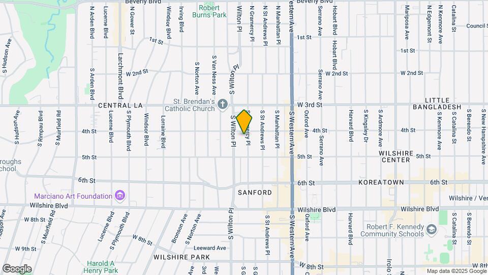411-415 S Gramercy Pl Map and Location Details