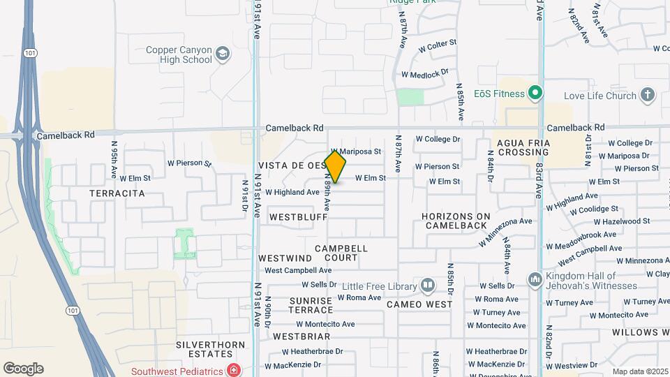 8832 W Highland Ave Map and Location Details