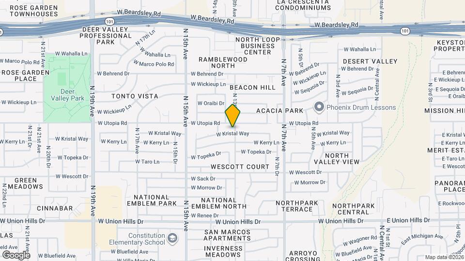 1302 W Kristal Way Map and Location Details