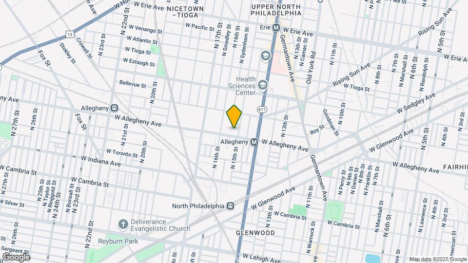 1509 W Allegheny Ave Mapa y Detalles de la Ubicación