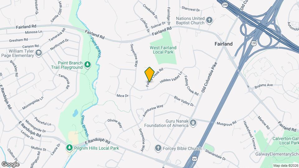 2109 Falling Creek Rd Map and Location Details