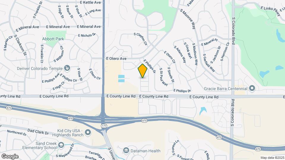 8184 S Fillmore Cir Map and Location Details