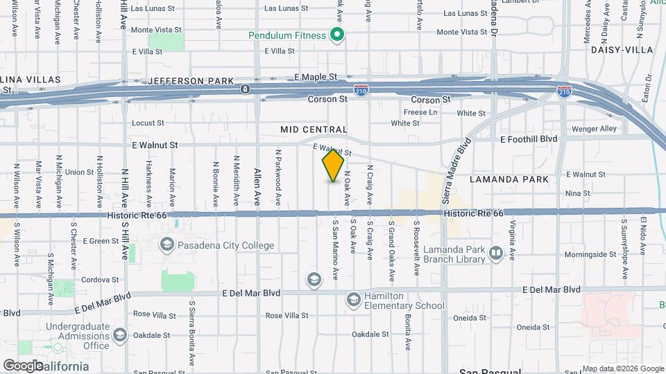 74 N San Marino Ave Map and Location Details