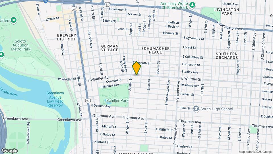 285-287-287 E Whittier St Map and Location Details