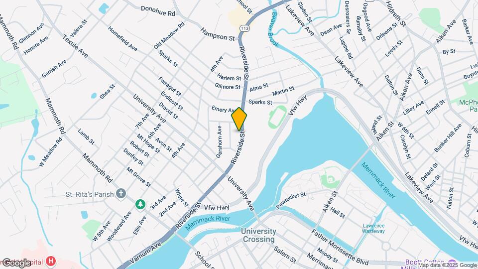 282 Riverside St Map and Location Details