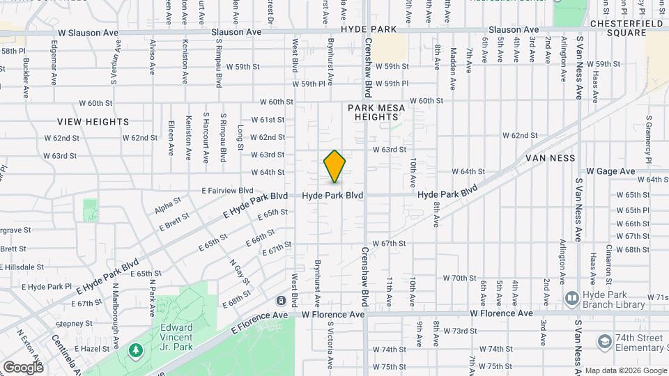 6429 1/2 S Victoria Ave Map and Location Details