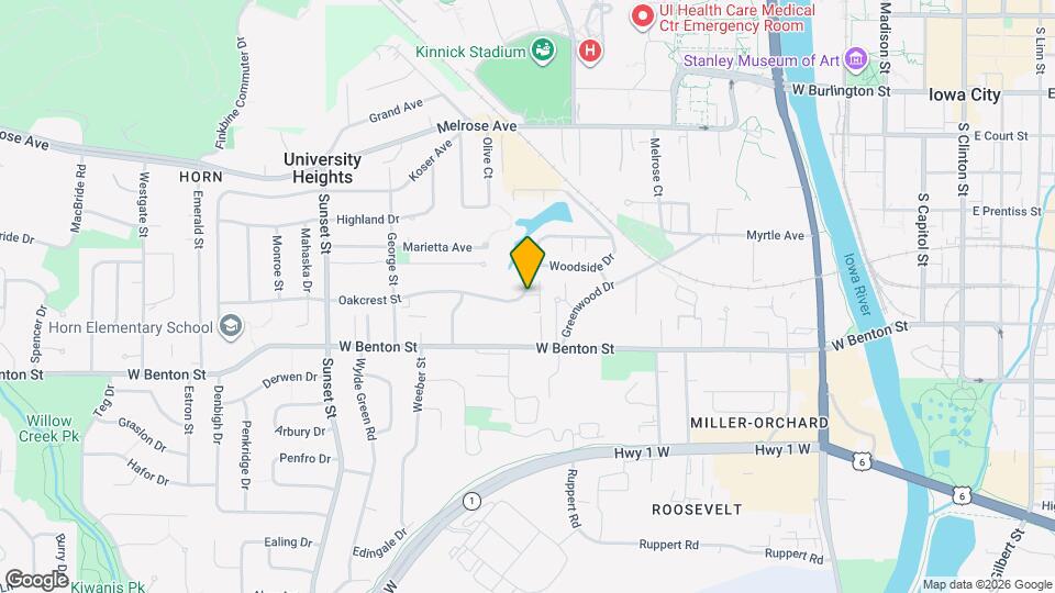 915 Oakcrest St Map and Location Details