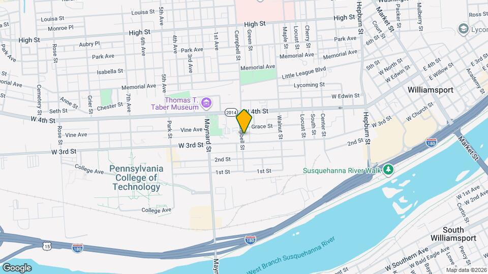 308 Campbell St, Unit #3 Studio Apartment Mapa y Detalles de la Ubicación