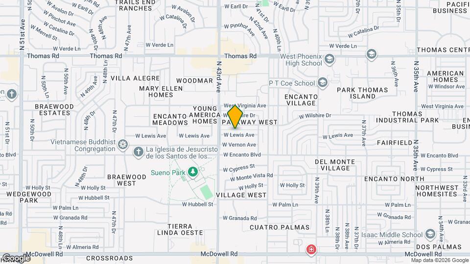 4214 W Lewis Ave Map and Location Details