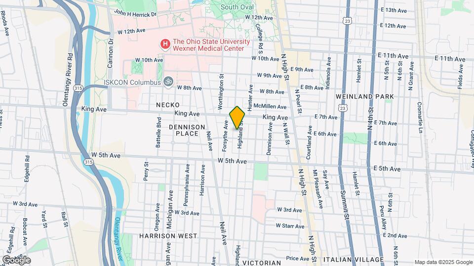 1347 Highland St Map and Location Details
