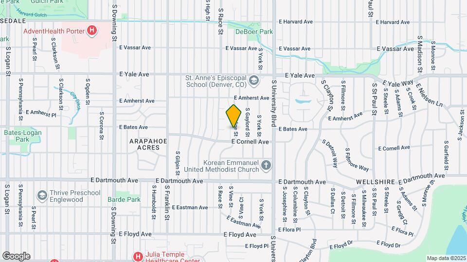 2945 S Vine St Map and Location Details