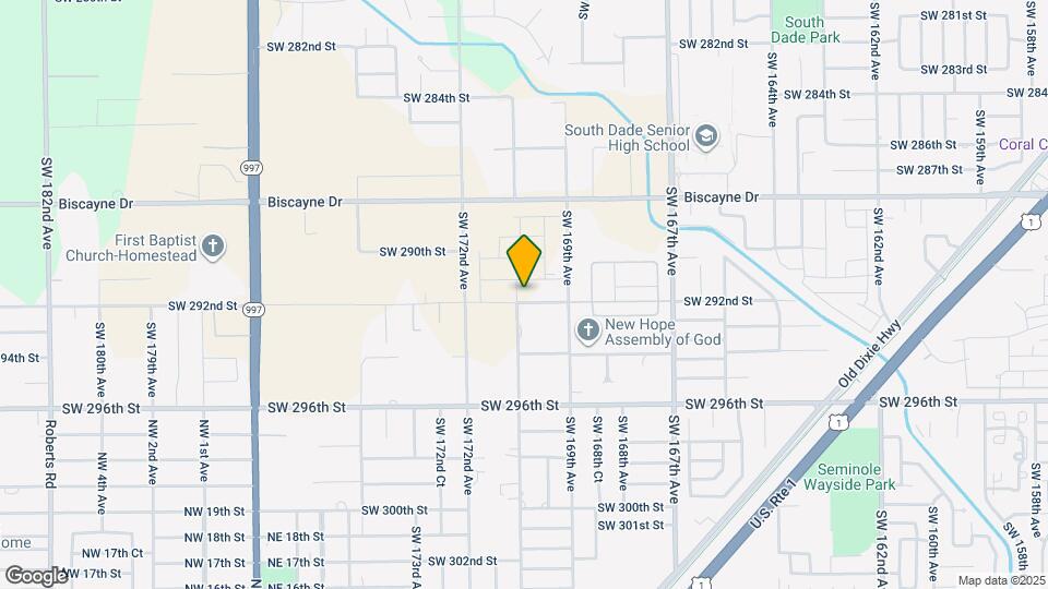 16983 SW 292nd St Map and Location Details
