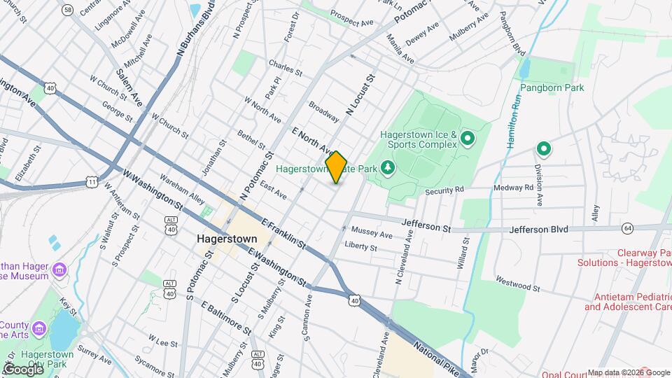 303 N Mulberry St Map and Location Details