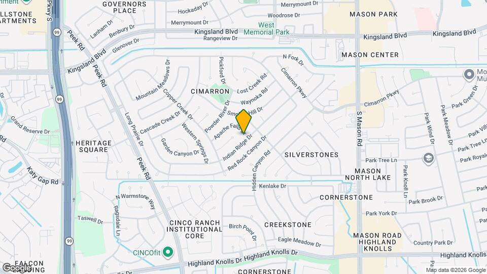 1007 Apache Falls Dr Map and Location Details