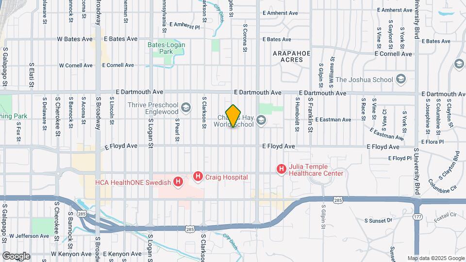 3244 S Ogden St Map and Location Details