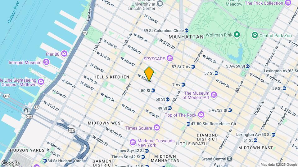 312 W 51st St Map and Location Details