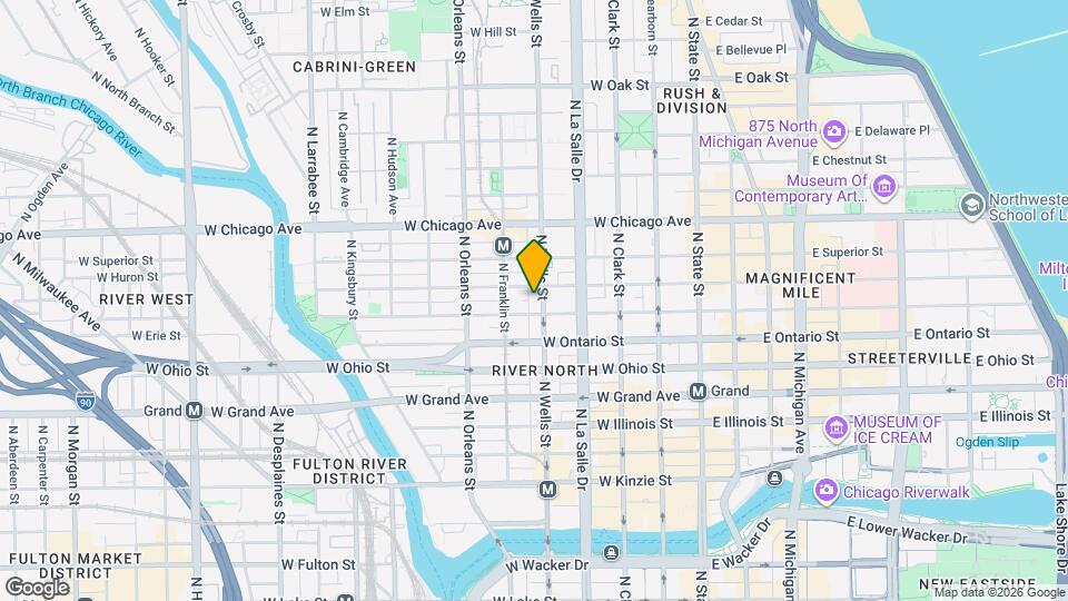 674 N Wells St, Unit 1104 Map and Location Details