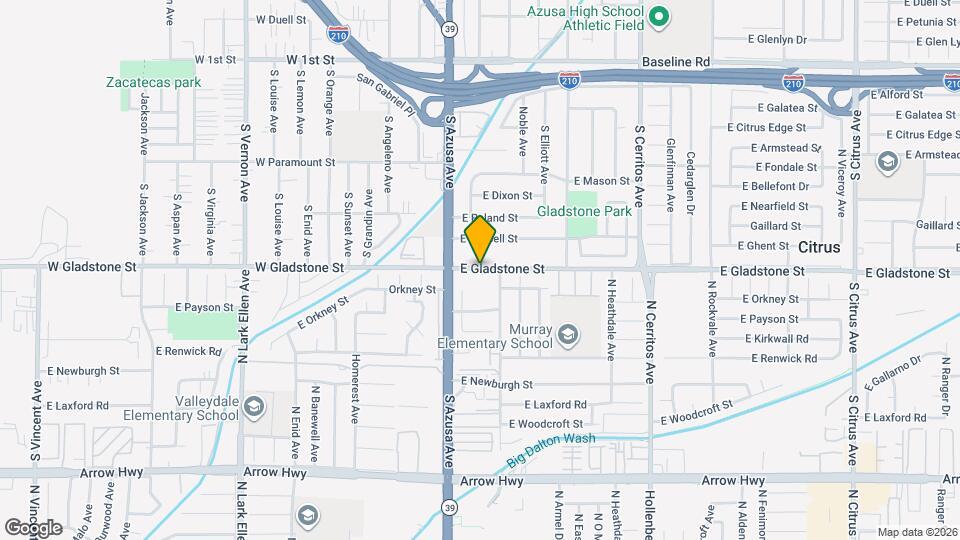 Villa Azusa Senior Apartments Map and Location Details