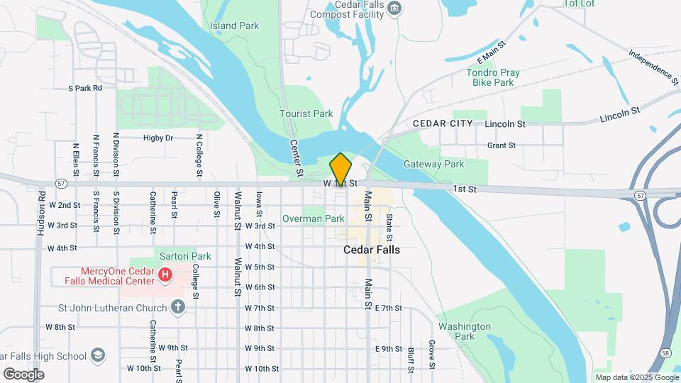 Arabella: 200 W 1st St - Cedar Falls Mapa y Detalles de la Ubicación
