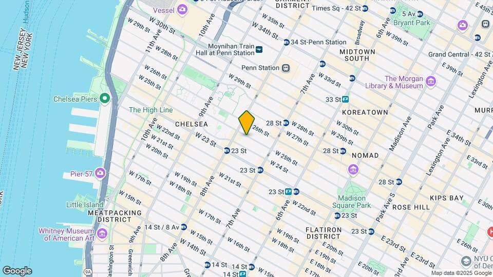 264 W 25th St Map and Location Details