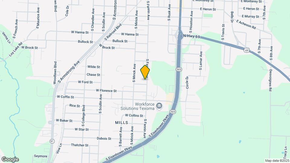 1927 S Fannin Ave Map and Location Details