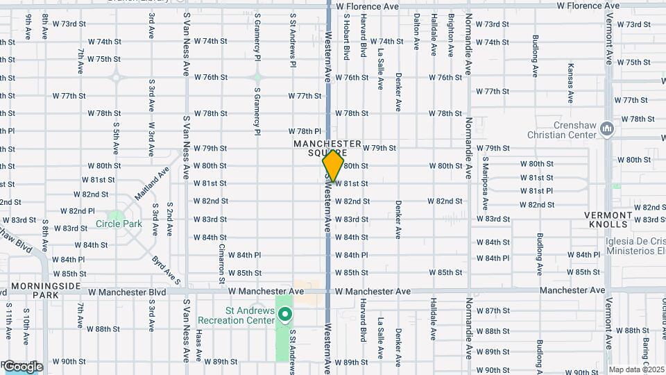 8100 S Western Ave Map and Location Details