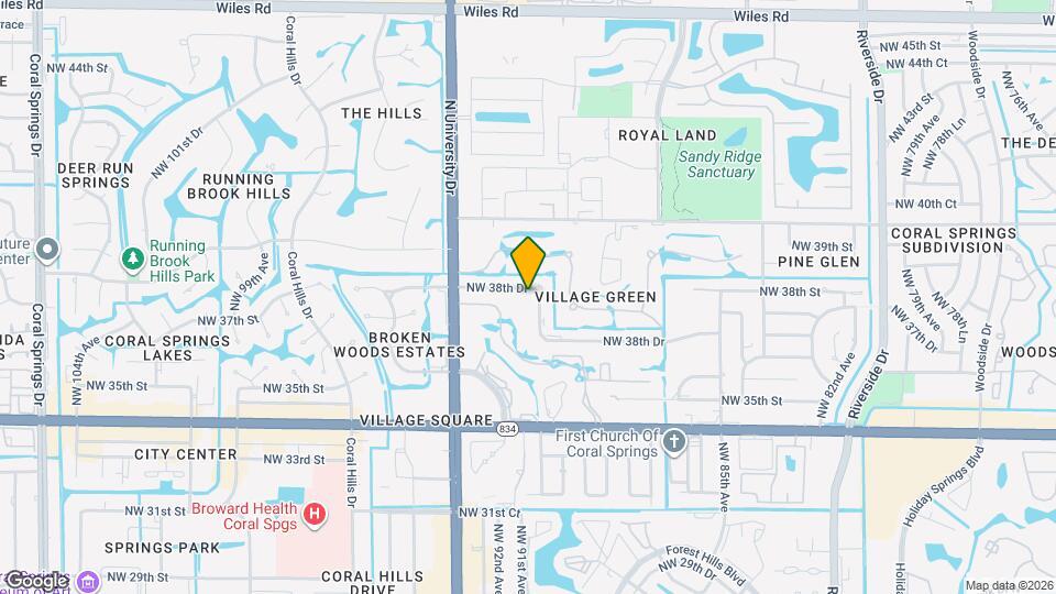 9032 NW 38th Dr Map and Location Details