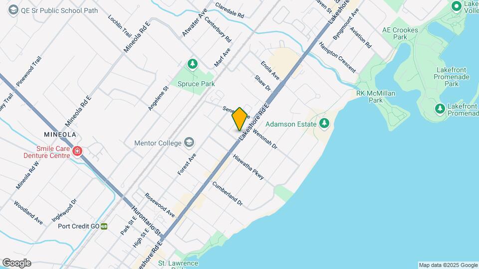 308 Lakeshore Rd E Map and Location Details
