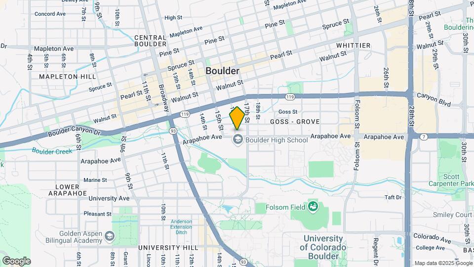 1603 Arapahoe Ave Map and Location Details