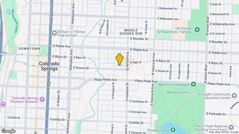 820 E Kiowa St Map and Location Details