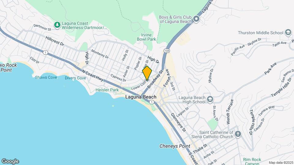 215 Lower Cliff Dr Map and Location Details