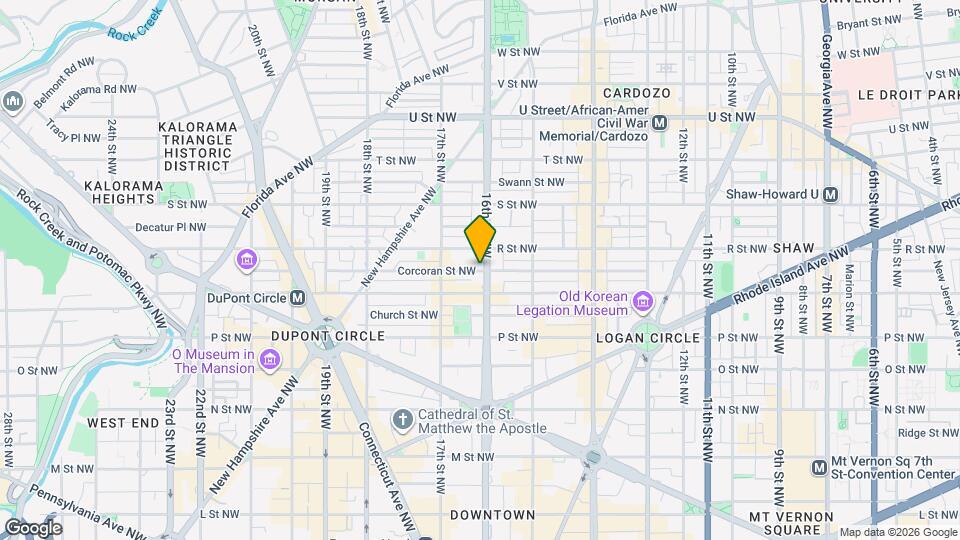 1607 Corcoran St NW Map and Location Details
