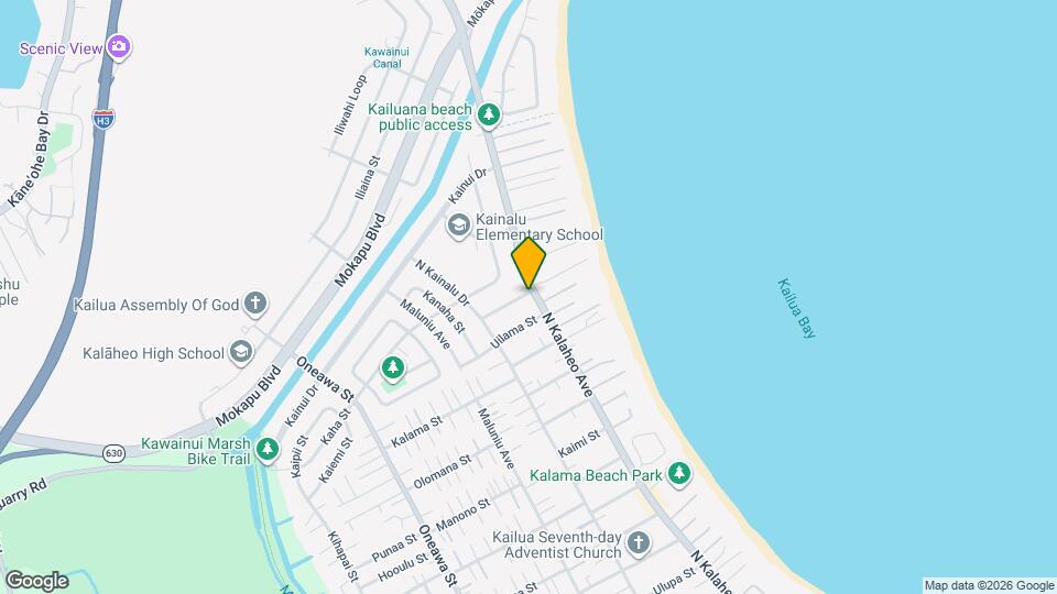 615 N Kalaheo Ave Map and Location Details