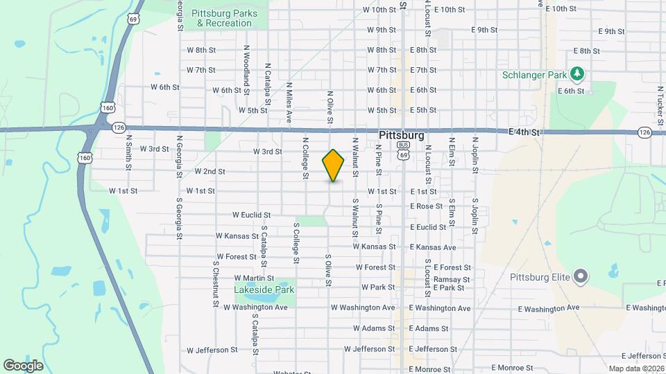 314 W 1st St Map and Location Details