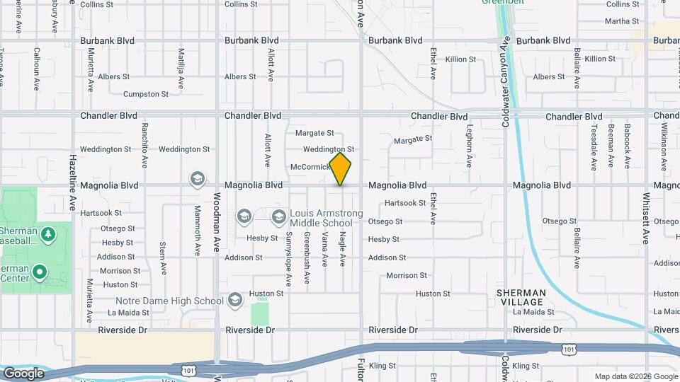 13338 Magnolia Blvd Map and Location Details