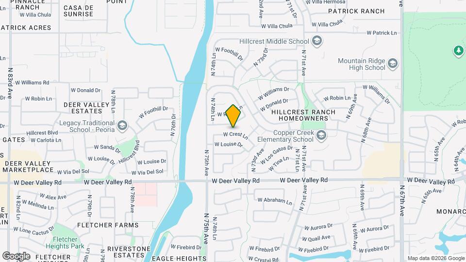 7436 W Crest Ln Map and Location Details