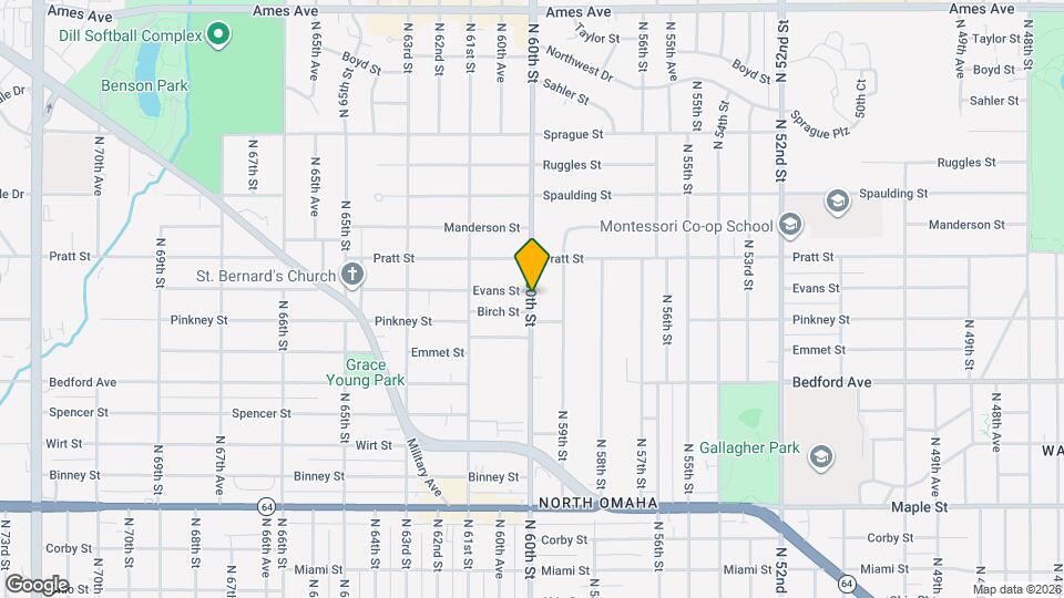 6001 Evans St Map and Location Details