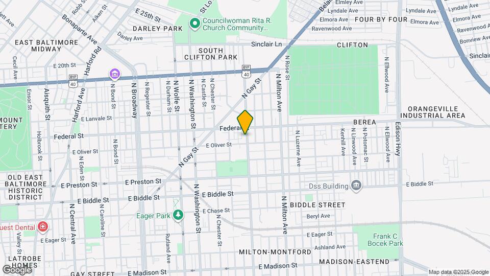 1516 N Patterson Park Ave Mapa y Detalles de la Ubicación