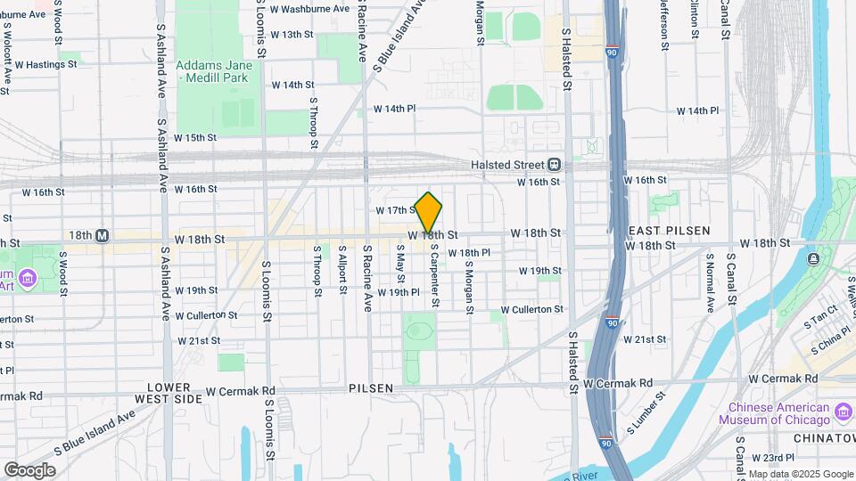 1806 S Carpenter St Map and Location Details