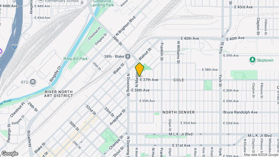 1315 E 37th Ave Map and Location Details