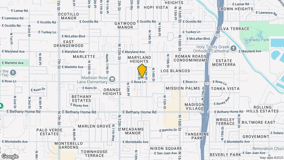 1326 E Rose Ln Mapa y Detalles de la Ubicación