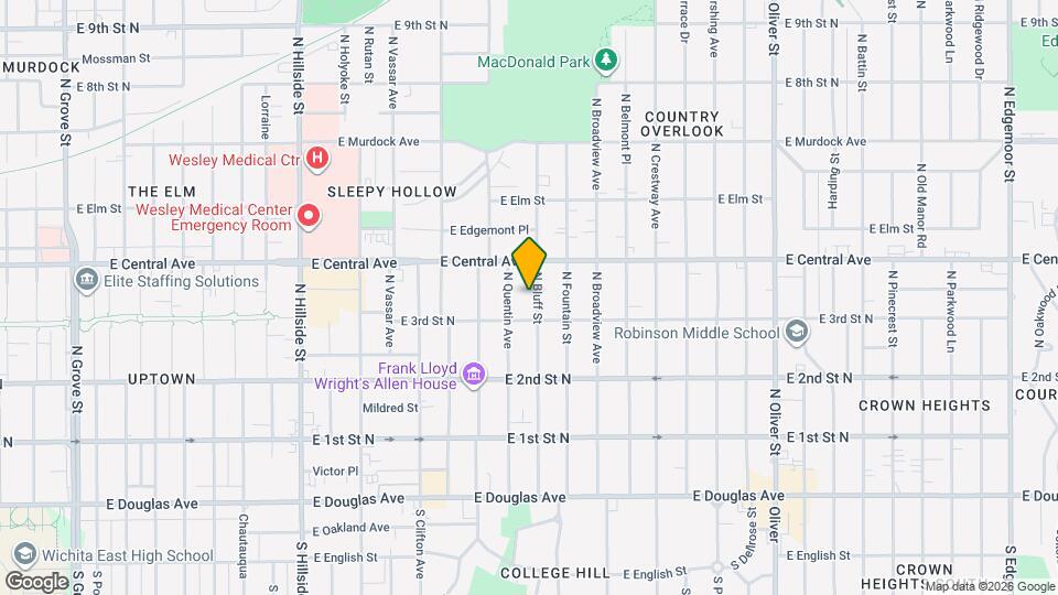 425 N Bluff St Map and Location Details