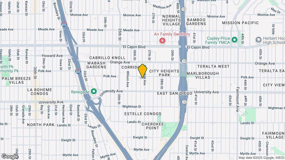 4074 Cherokee Ave Map and Location Details
