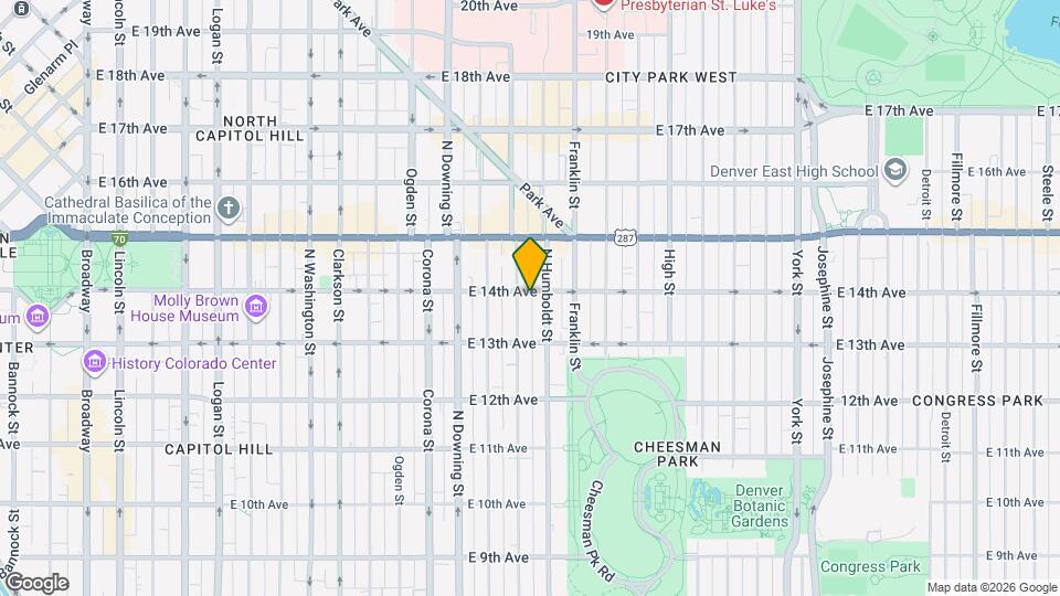 1412 E 14th Ave Map and Location Details