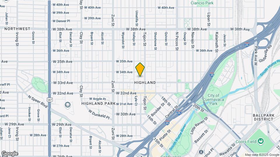 3325 Tejon St Map and Location Details