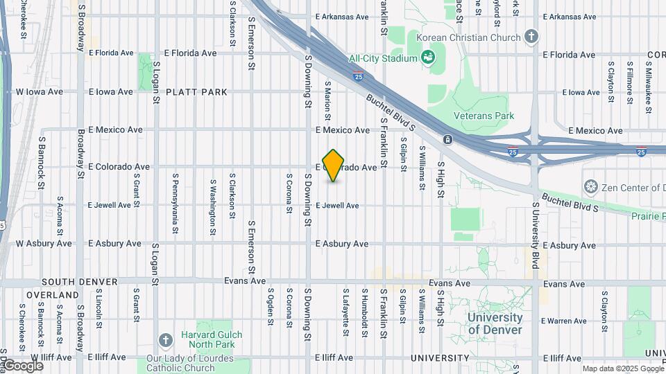 1850 S Marion St, Unit BackBasement Mapa y Detalles de la Ubicación