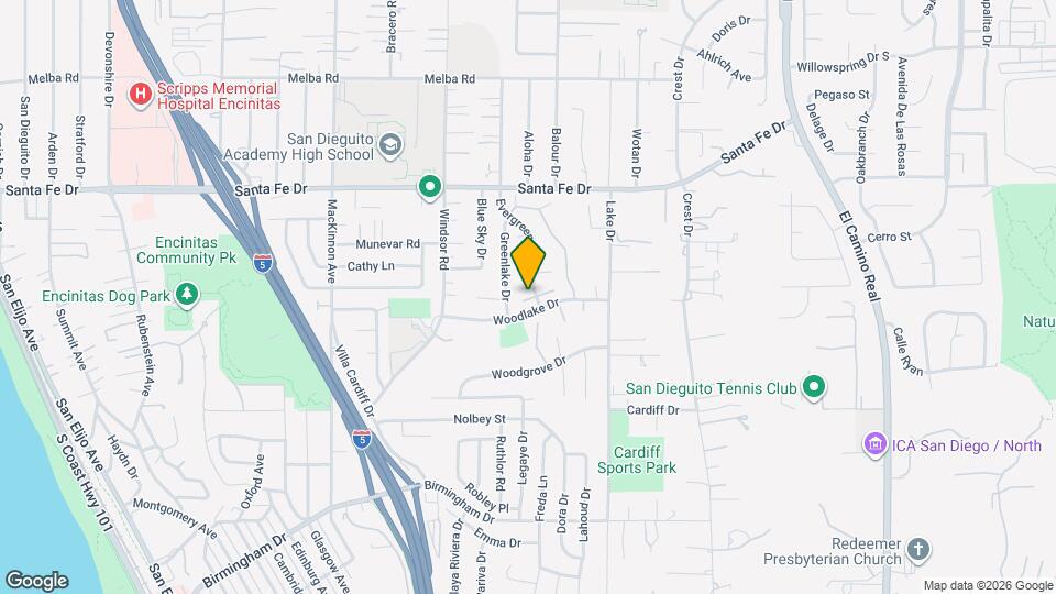 1354 Evergreen Dr Map and Location Details