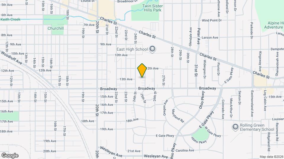 1407 25th St Map and Location Details