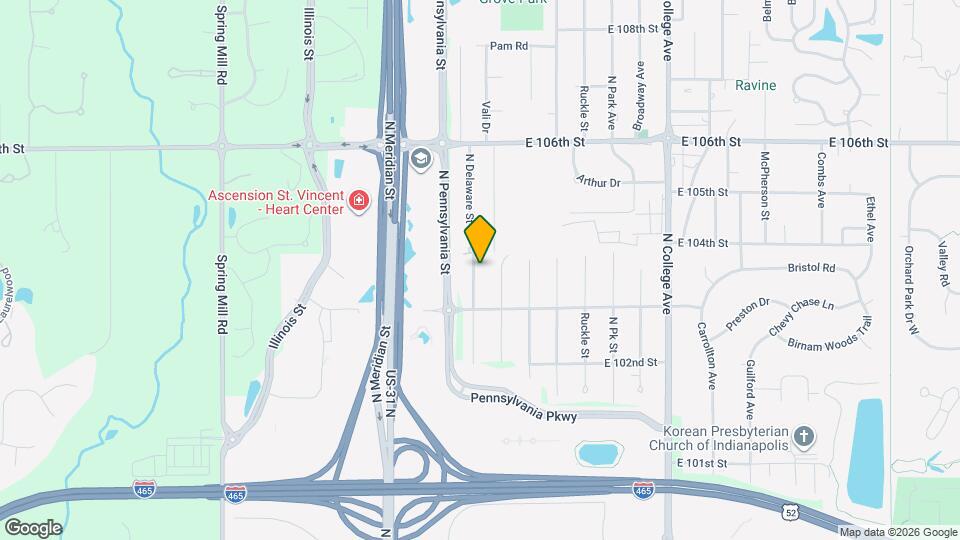 10329 N Delaware St Map and Location Details